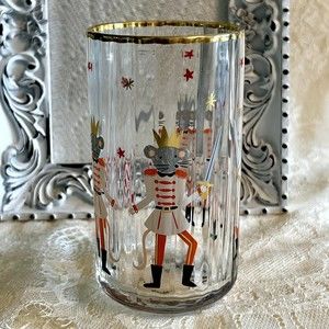 Rifle Paper Co. for Anthropologie Nutcracker Mouse King Christmas Drinking Glass